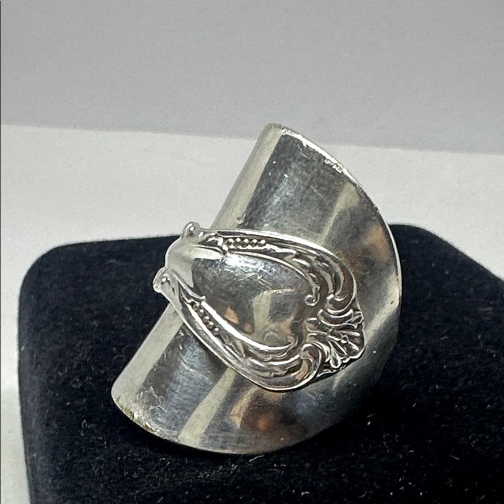 Stainless vintage spoon Ring handmade pick your size silver plated bee